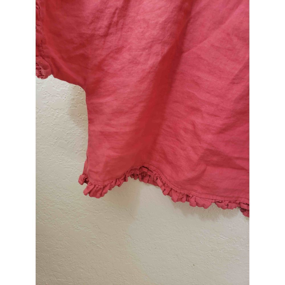 Cynthia Rowley 100% Linen Ruffle Top size L - Picture 8 of 12